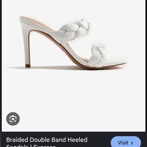 Express White High-Heeled Sandal with Stiletto Heel and Braided Straps